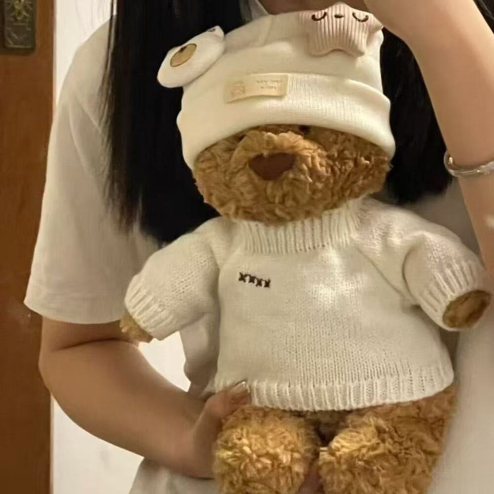 Star Hat and White Sweater for Bartholomew Bear Plush – 10inch [JC-148-10IN]